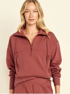 Old Navy Dynamic Fleece Half-Zip Sweatshirt Mauve Dusty Rose sz Meduim